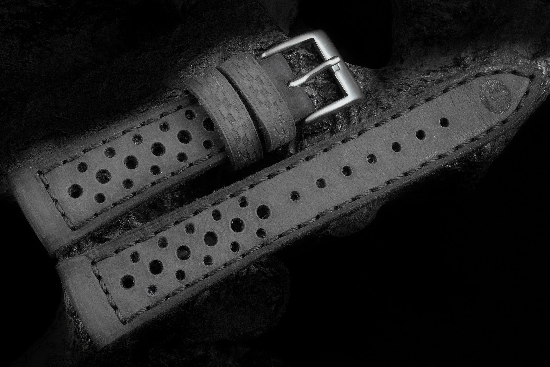 Custom Made · Heritage09 Dark Grey Rally Racer Strap 16 Holes