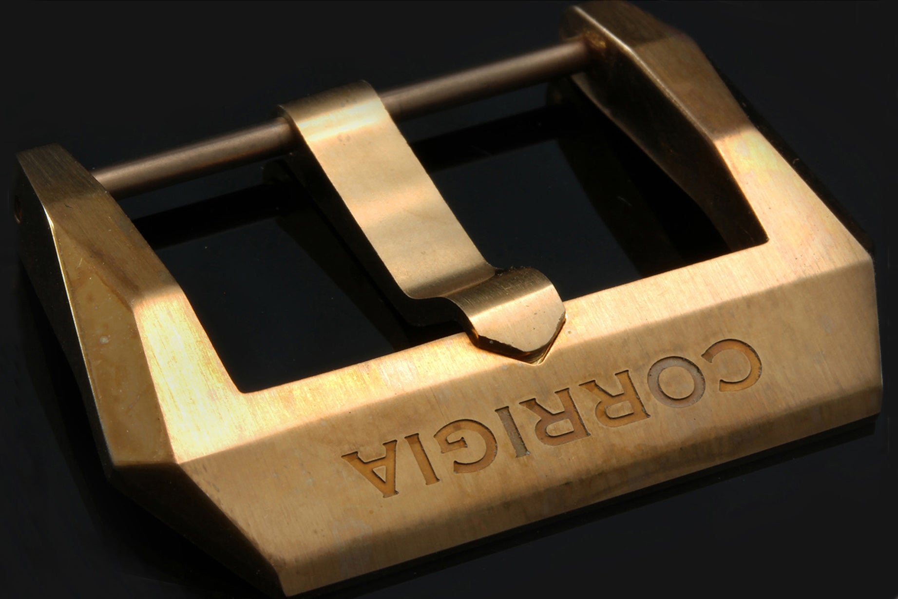 Verschraubte Corrigia Schließe Bronze CuSn8 Gebürstet und Poliert Handmade