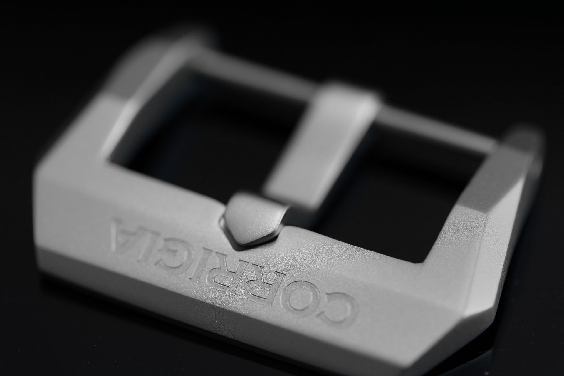 Screw-on Corrigia Buckle, stainless steel, sandblasted, handmade