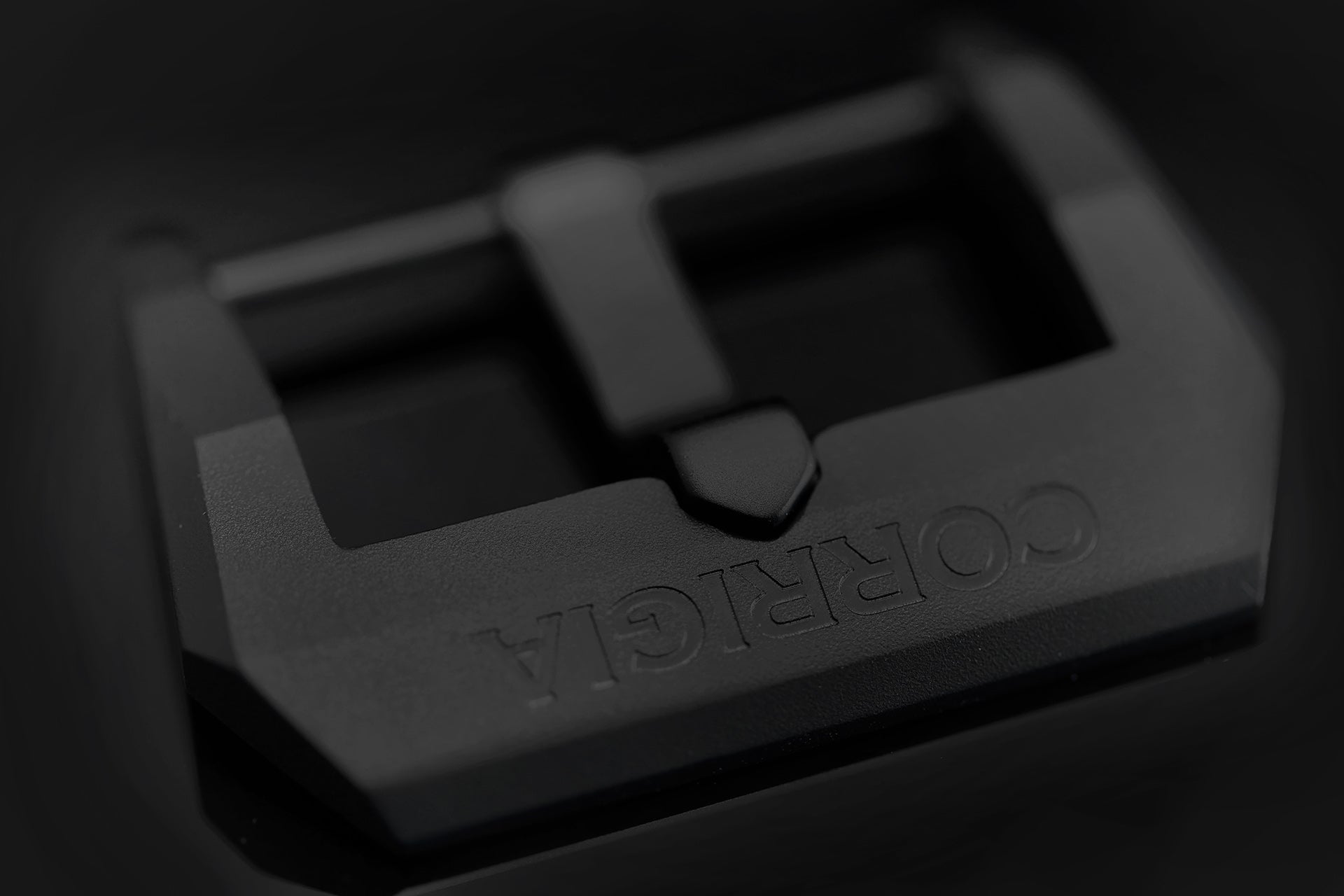 Screw-on Corrigia Buckle, black DLC-coated, handmade