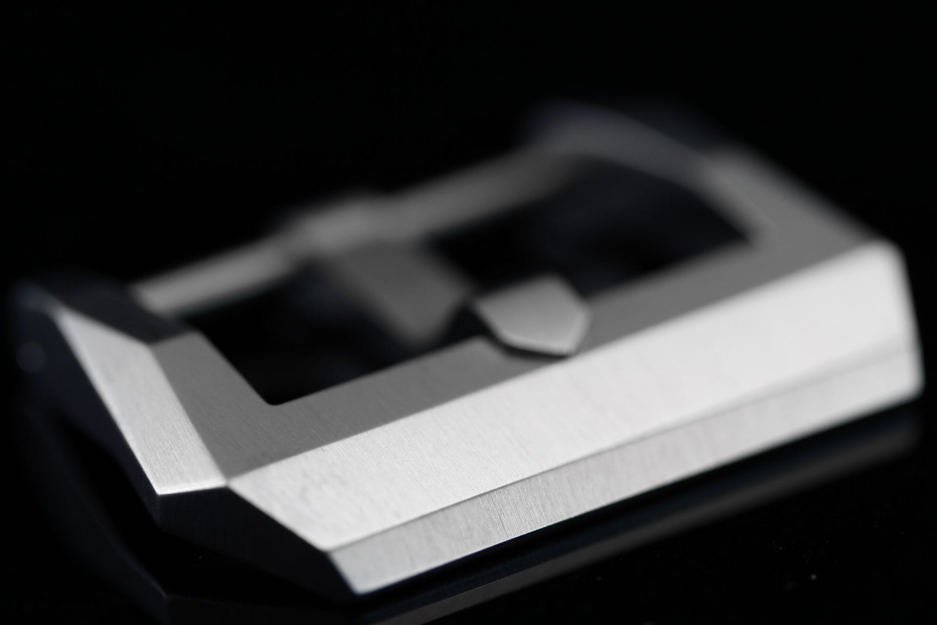 Screwed Corrigia Blank Buckle, brushed stainless steel, handmade