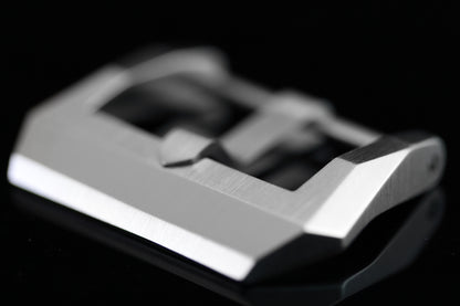 Screwed Corrigia Blank Buckle, brushed stainless steel, handmade