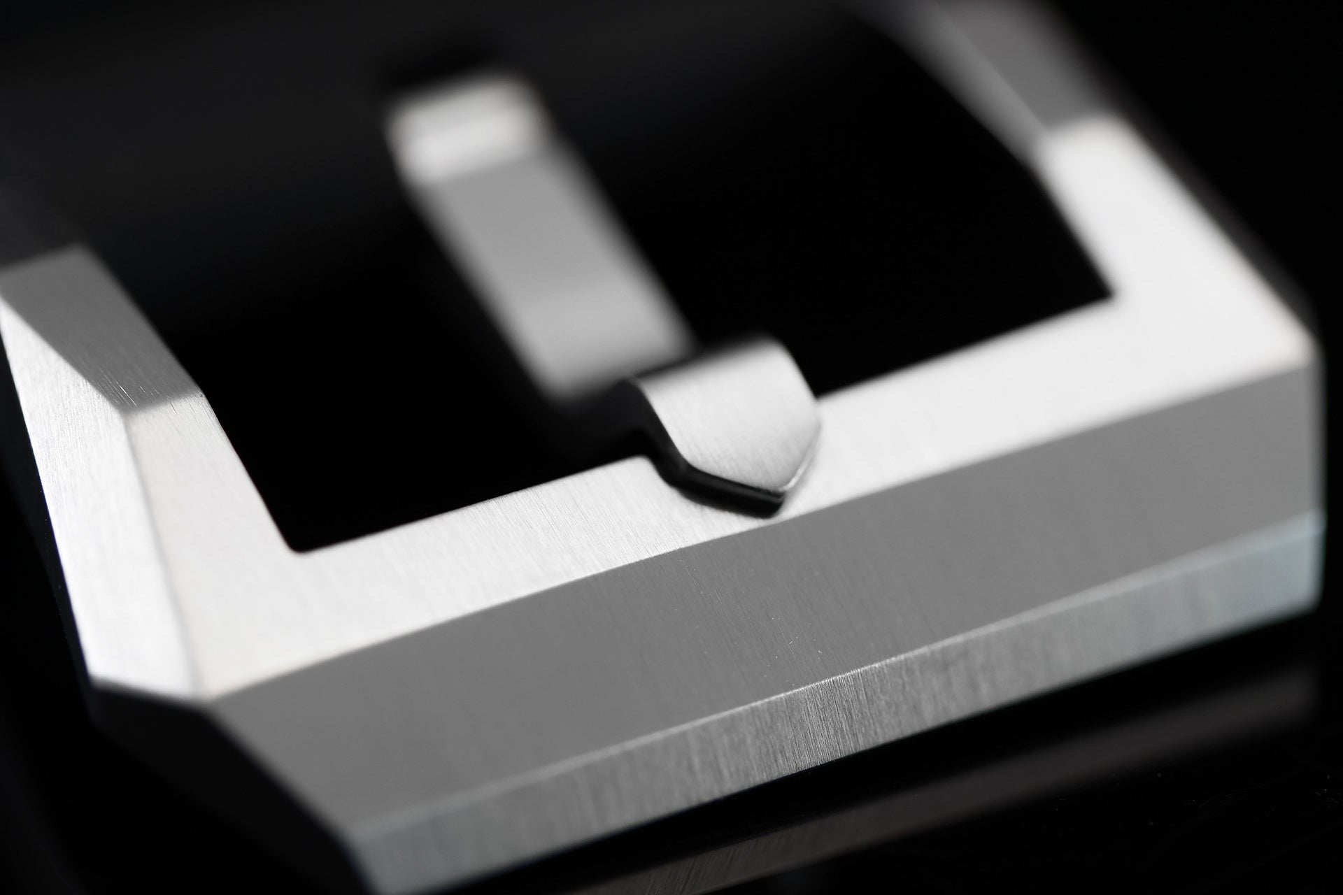 Screwed Corrigia Blank Buckle, brushed stainless steel, handmade