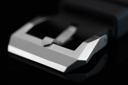 Screwed Corrigia Blank Buckle, brushed stainless steel, handmade