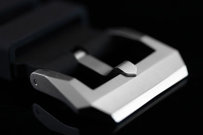 Screwed Corrigia Blank Buckle, brushed stainless steel, handmade