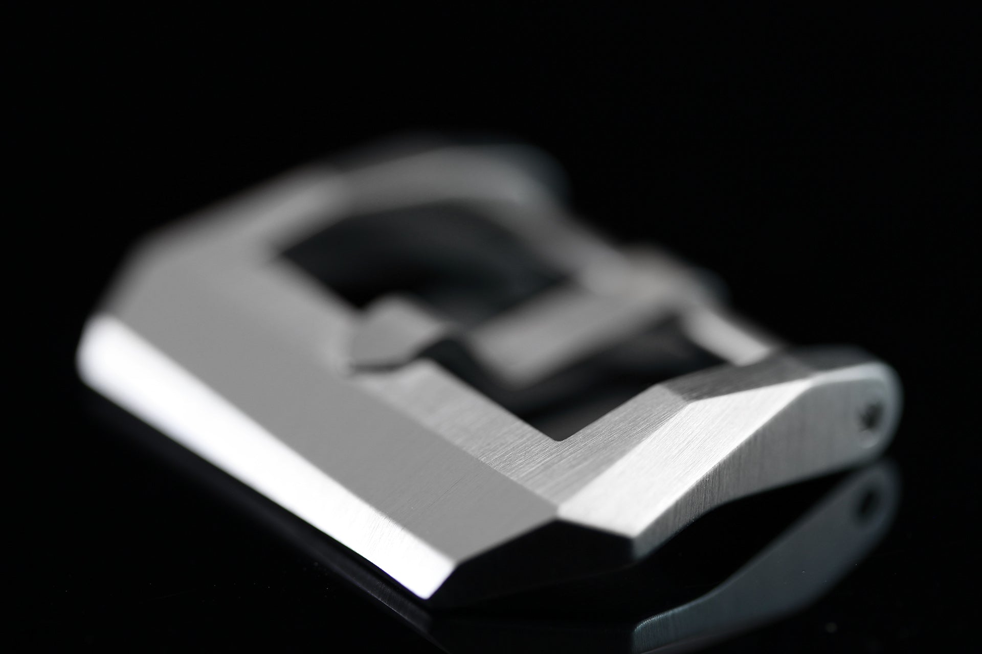 Screwed Corrigia Blank Buckle, brushed stainless steel, handmade