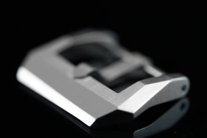 Screwed Corrigia Blank Buckle, brushed stainless steel, handmade