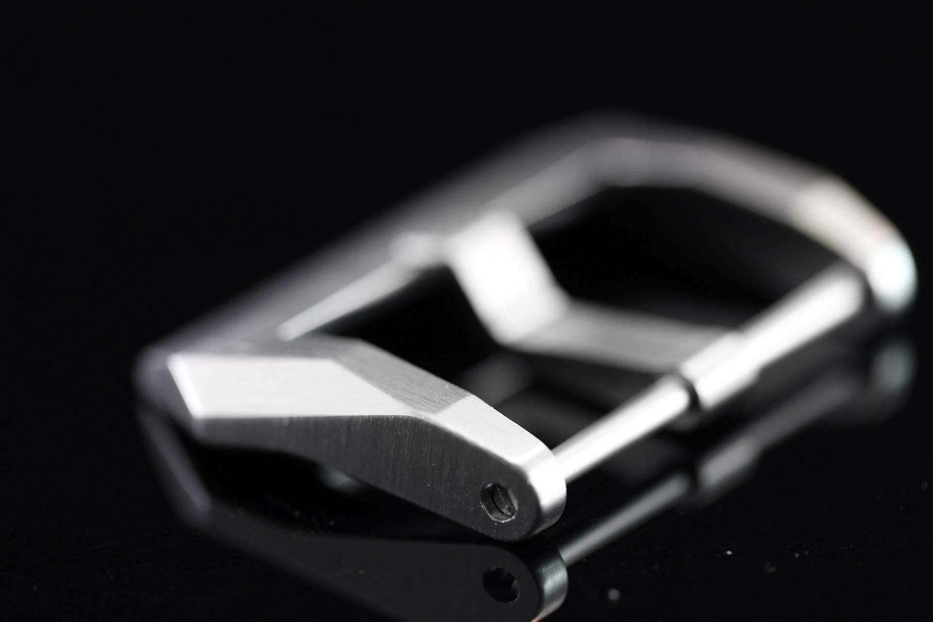 Screwed Corrigia Blank Buckle, brushed stainless steel, handmade