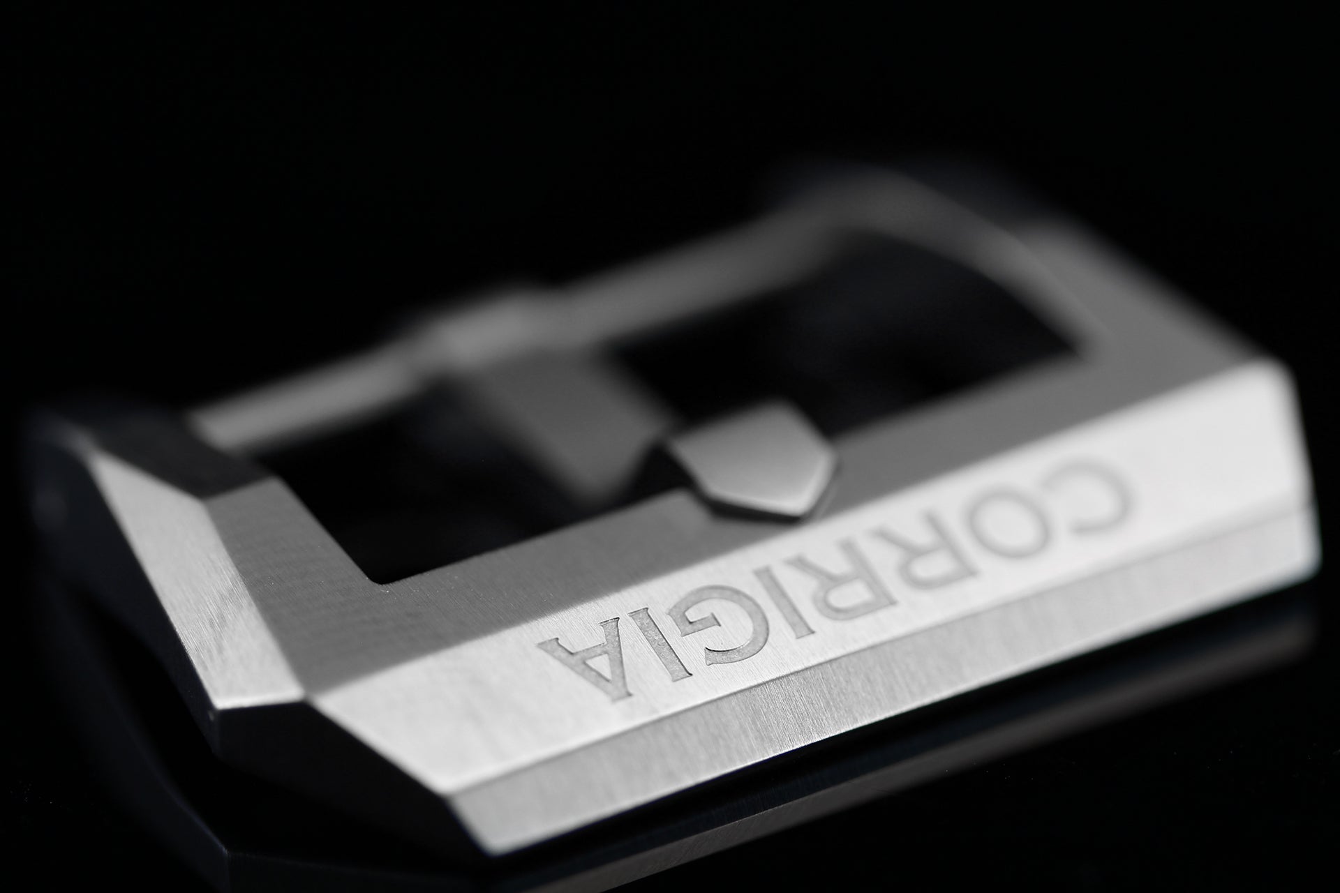 Screw-on Corrigia Buckle, brushed stainless steel, handmade