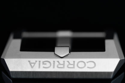 Screw-on Corrigia Buckle, brushed stainless steel, handmade