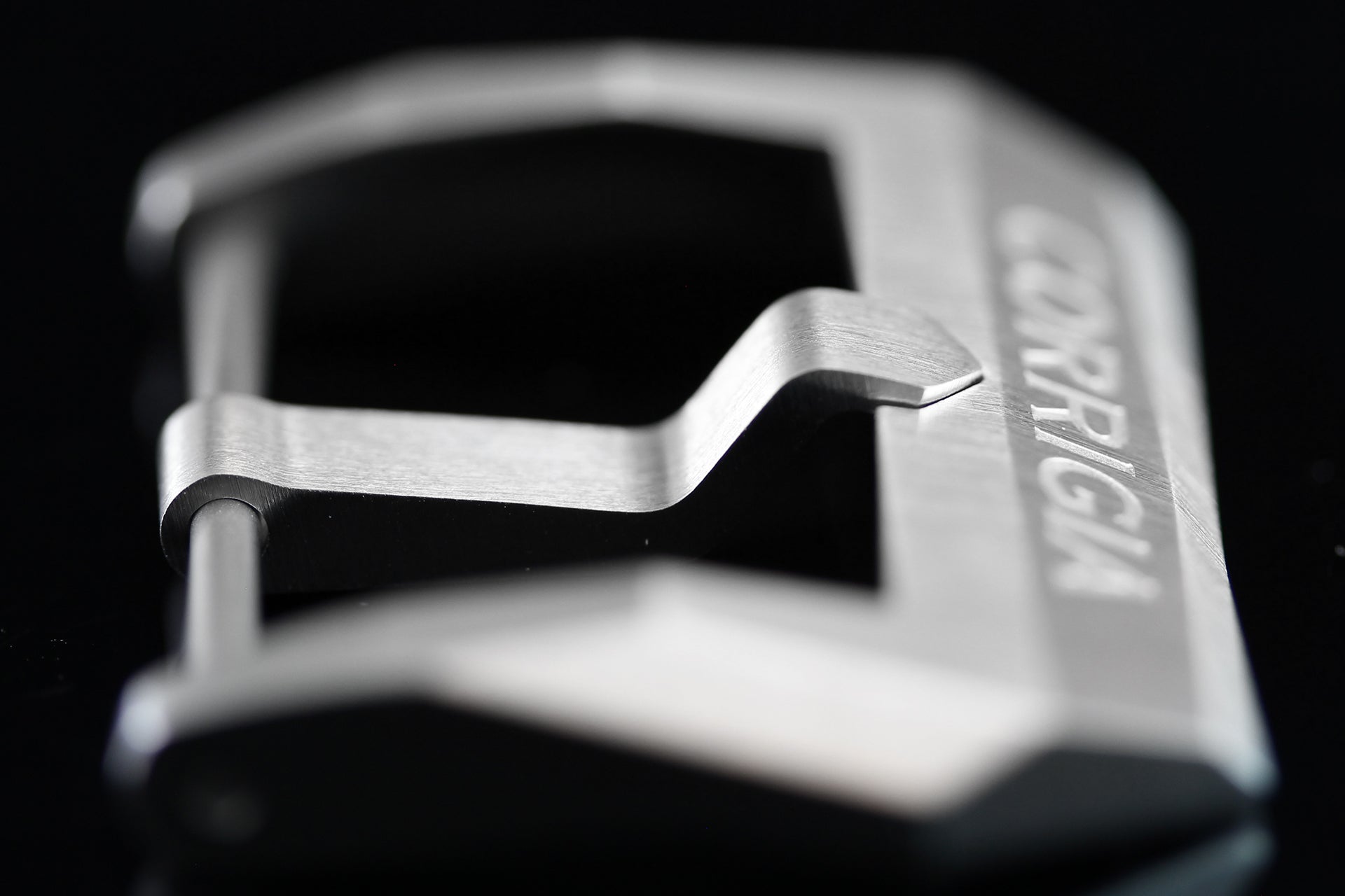 Screw-on Corrigia Buckle, brushed stainless steel, handmade