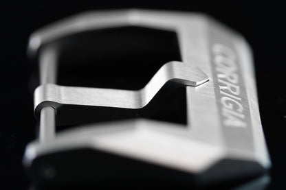 Screw-on Corrigia Buckle, brushed stainless steel, handmade