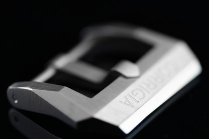 Screw-on Corrigia Buckle, brushed stainless steel, handmade