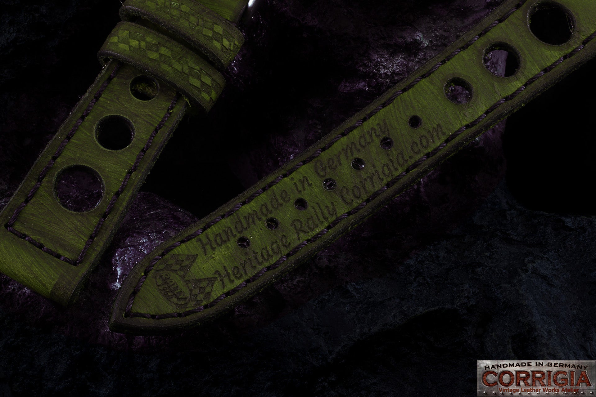 Custom Made · Heritage06 Green Rally Racer Strap 3 Holes
