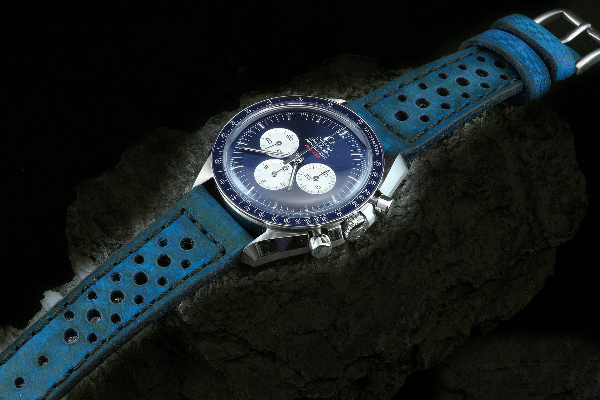 Custom Made · Heritage07 Blue Rally Racer Strap 16 Holes