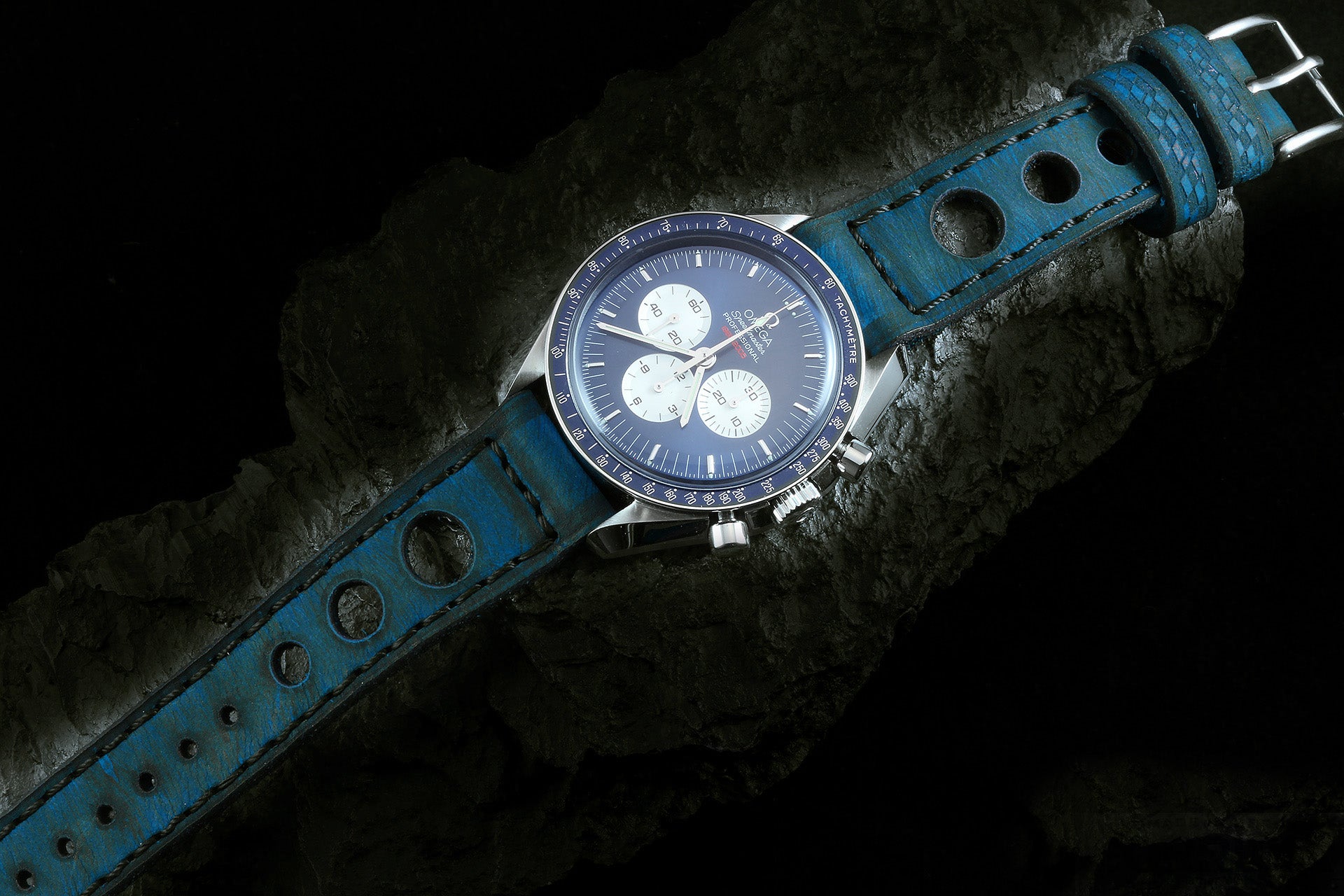 Custom Made · Heritage07 Blue Rally Racer Strap 3 Holes