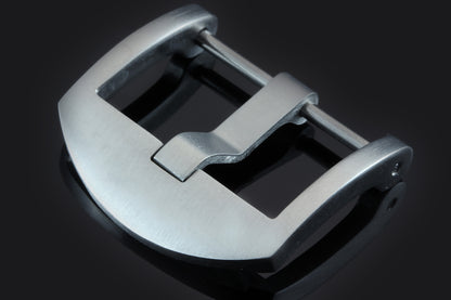 Screw-on thumbnail Buckle, brushed stainless steel