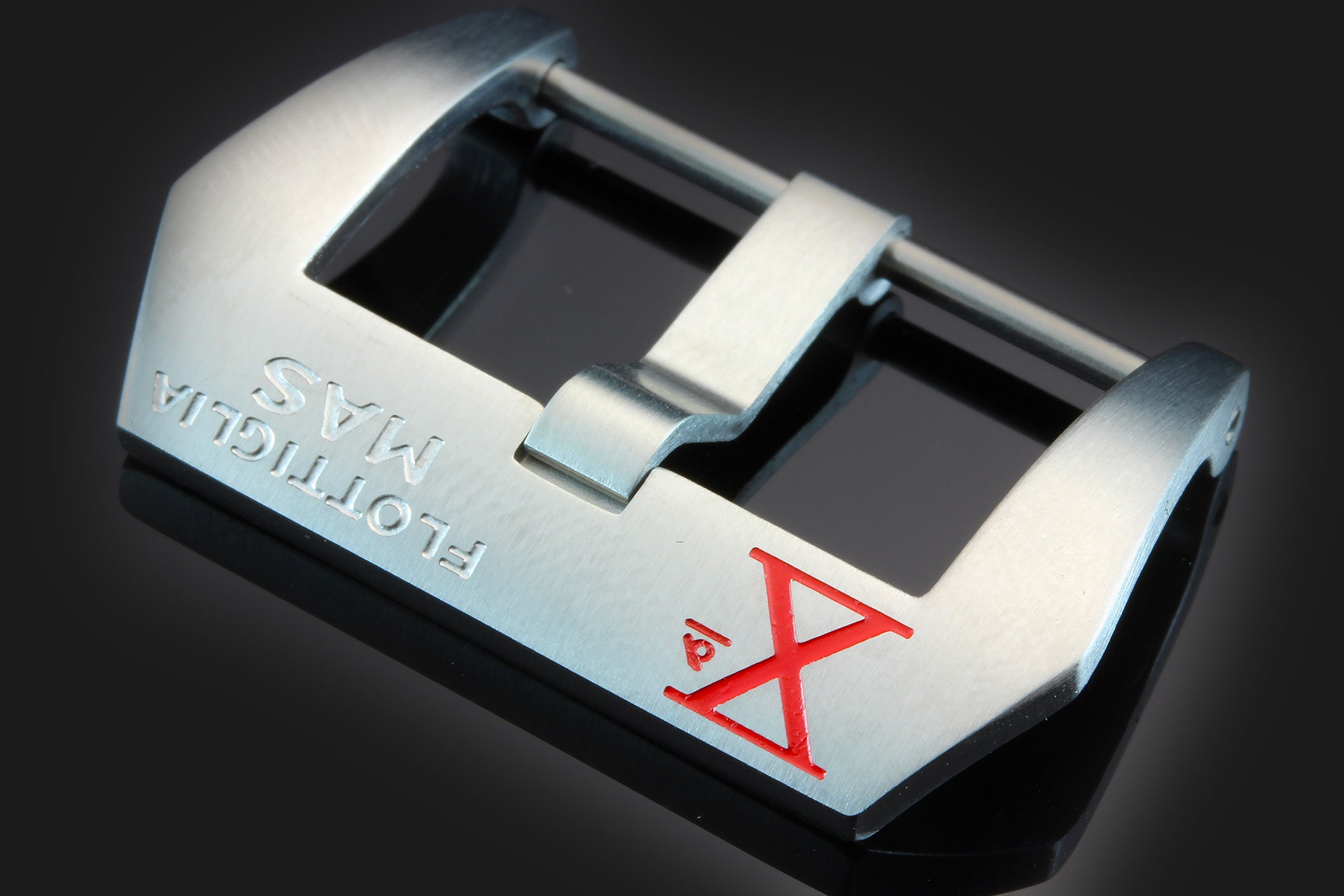 Screwed Xª Flottiglia MAS Buckle, brushed stainless steel