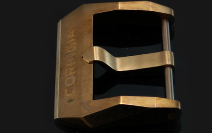 Screw-on Corrigia Buckle, bronze CuSn8, brushed and polished, handmade
