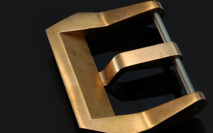 Screw-on Corrigia Buckle, bronze CuSn8, brushed and polished, handmade