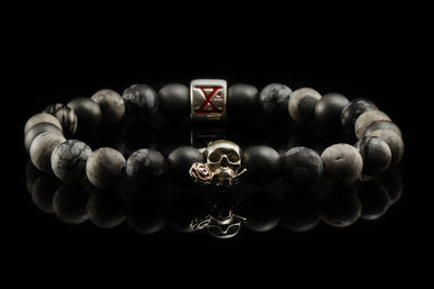 BEADS02 - Bracelet de perles gris argenté Xª Flottiglia MAS | Bracelet de perles 