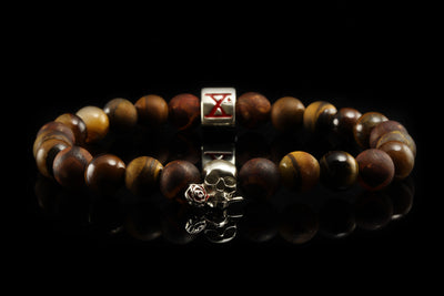 BEADS03 - Bracelet de perles marron argenté Xª Flottiglia MAS | Bracelet 