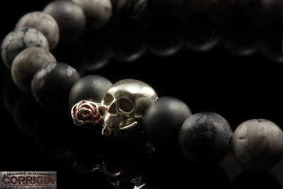 BEADS02 - Bracelet de perles gris argenté Xª Flottiglia MAS | Bracelet de perles 