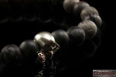 BEADS02 - Bracelet de perles gris argenté Xª Flottiglia MAS | Bracelet de perles 