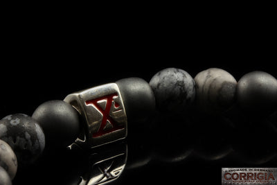 BEADS02 - Bracelet de perles gris argenté Xª Flottiglia MAS | Bracelet de perles 