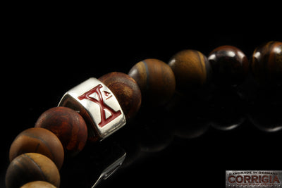 BEADS03 - Bracelet de perles marron argenté Xª Flottiglia MAS | Bracelet 