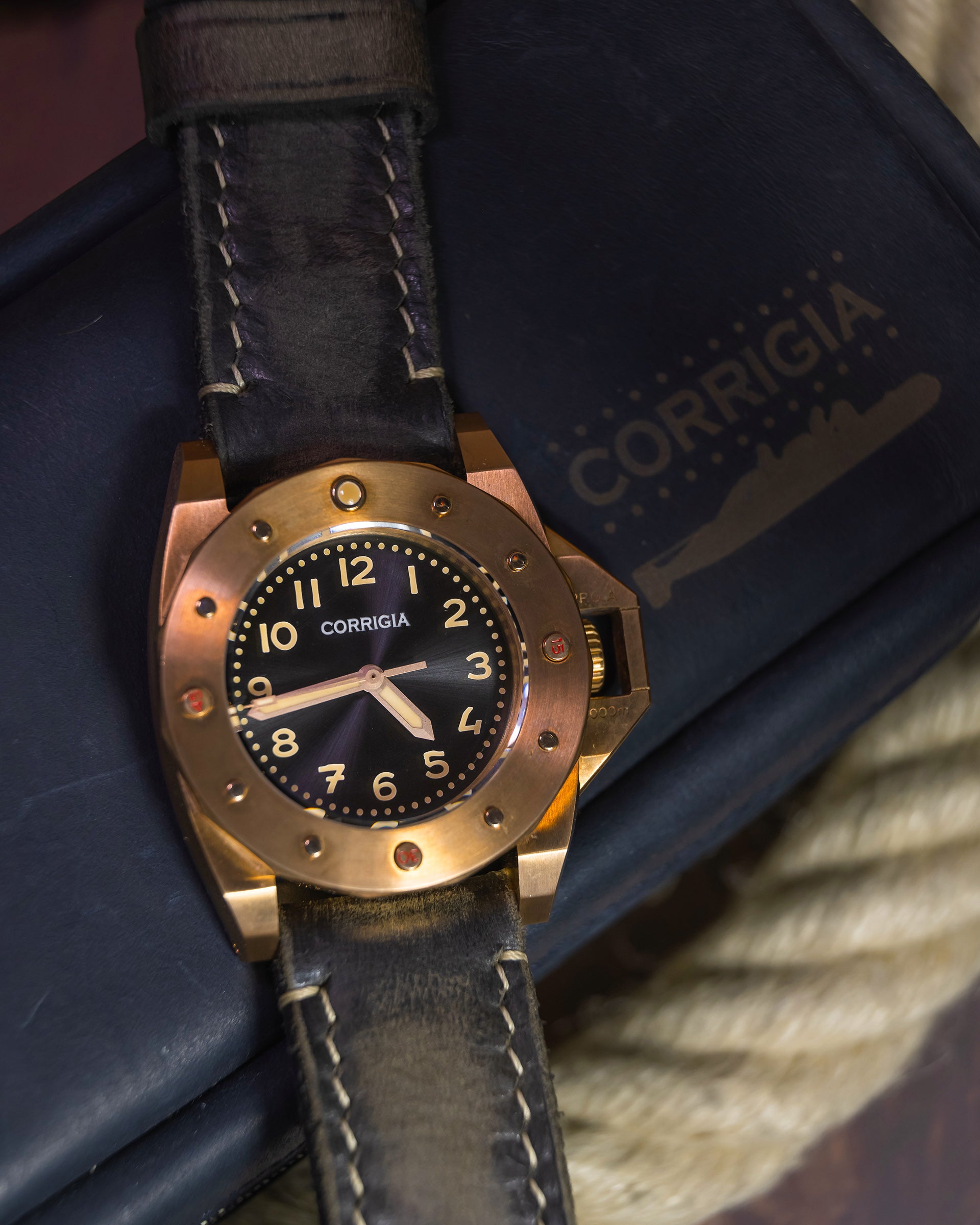 Corrigia01 Black 3902A Bronze Diver Watch 3000m Pro.A Satin Finish