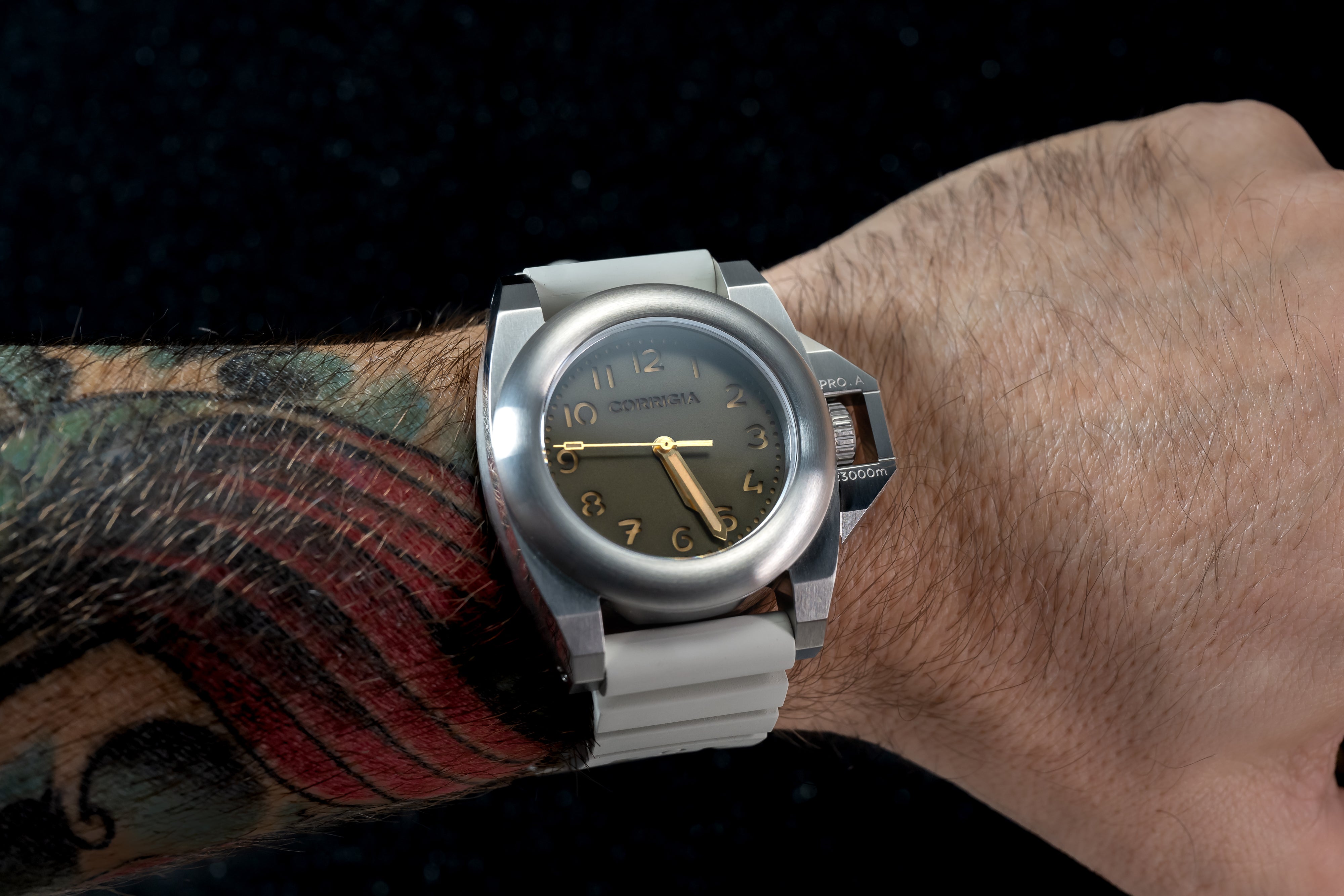 RUBBER02 Arctic Grey Tactical FKM rubber strap vulcanized with