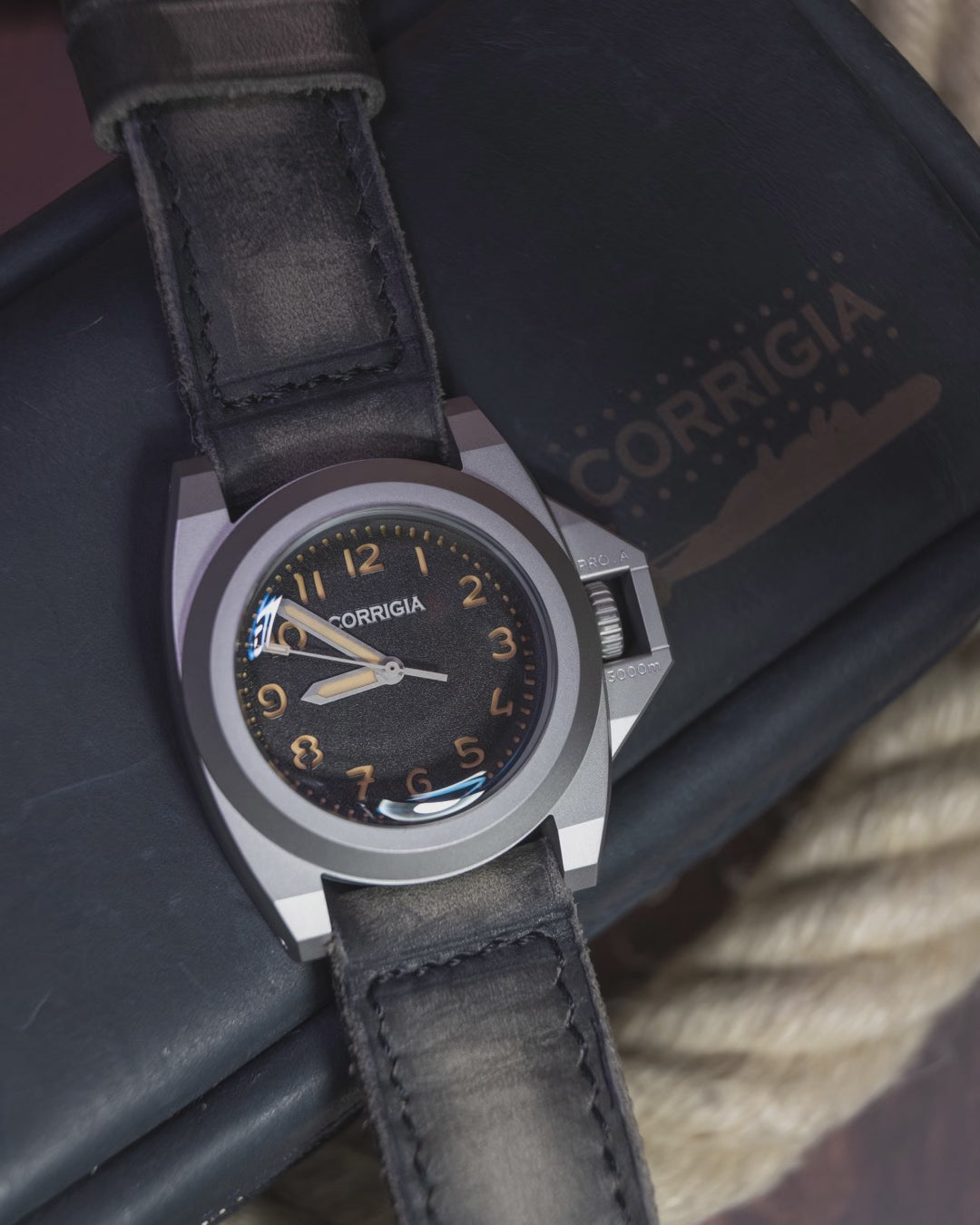 Load video: Corrigia03 Blasted P-Black Ref.598-614-584-585-586