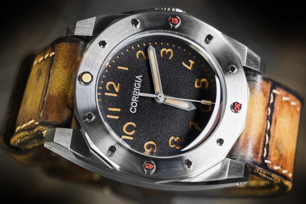 Corrigia02 Steel Black Diver Watch 3000m Pro.A Satin Finish 3-Hands - Limited Edition to only 50 pieces worldwide.