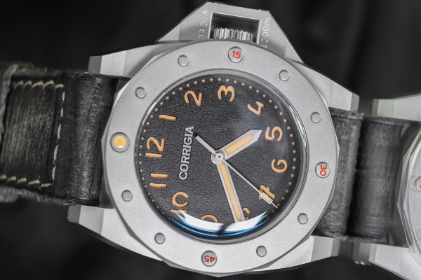 Corrigia02 Blasted Black Armbanduhr 3000m Pro.A Satin Finish 3-Zeiger - Limitiert auf 50 Stück