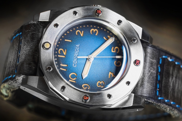 Corrigia02 Steel Blue Armbanduhr 3000m Pro.A Satin Finish 3-Zeiger - Limitiert auf 50 Stück