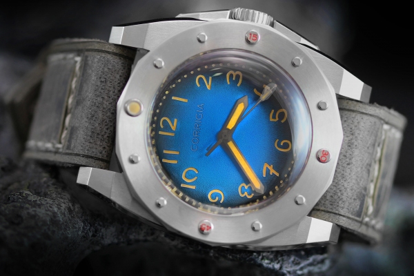 Corrigia02 Steel Blue G100 Diver Uhr 3000m Pro.A Satin Finish 3-Zeiger - Limitiert auf 50 Stück