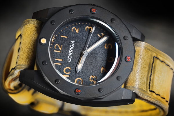 Corrigia02 DLC Black Armbanduhr 3000m Pro.A Matt Finish 3-Zeiger - Limitiert auf 50 Stück