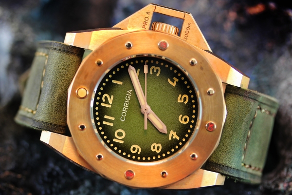 Corrigia01 PG100 Military Bronze Diver Uhr 3000m Pro.A Satin Finish - Limitiert auf 50 Stück