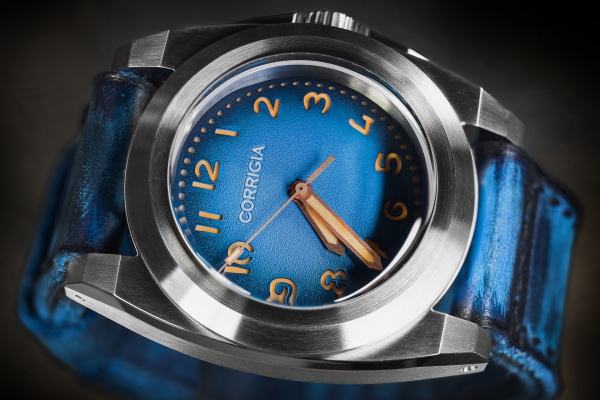 Corrigia03 Steel Blue Armbanduhr 3000m Pro.A Satin Finish 3-Zeiger - Limitiert auf 50 Stück