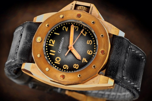 Corrigia01 Bronze Gray Patina PG100 Diver Watch 3000m Pro.A Satin Finish - Limited Edition to only 50 pieces worldwide.